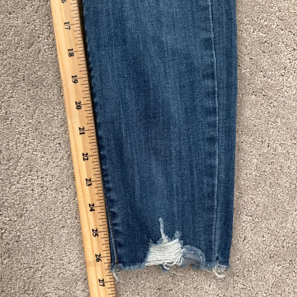 Judy Blue LA Jeans Women 7/28 Blue JB82202MD Skinny Fit Distressed Raw Hem Denim